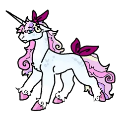 Size: 500x500 | Tagged: safe, artist:sunbitten, derpibooru import, oc, oc:guarded heart, unofficial characters only, pony, unicorn, bow, chest fluff, female, hair bow, image, mare, offspring, parent:princess cadance, parent:shining armor, parents:shiningcadance, png, simple background, solo, tail, tail bow, transparent background