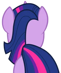 Size: 2861x3419 | Tagged: safe, artist:estories, derpibooru import, twilight sparkle, pony, unicorn, back, female, image, mane, mare, multicolored mane, multicolored tail, png, rear view, simple background, solo, tail, transparent background, unicorn twilight, vector