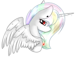 Size: 1708x1276 | Tagged: safe, artist:angellightyt, derpibooru import, oc, unofficial characters only, alicorn, pony, alicorn oc, bust, ear piercing, female, horn, image, jewelry, mare, multicolored hair, necklace, piercing, png, rainbow hair, simple background, solo, transparent background, wings