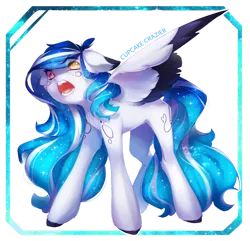 Size: 1280x1233 | Tagged: safe, artist:prettyshinegp, derpibooru import, oc, unofficial characters only, pegasus, pony, angry, colored wings, ethereal mane, female, heterochromia, image, mare, pegasus oc, png, simple background, solo, starry mane, transparent background, two toned wings, wings