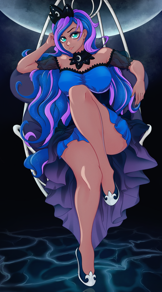 Size: 2271x4096 | Tagged: safe, artist:ravenirik, derpibooru import, kotobukiya, princess luna, human, female, high res, humanized, image, kotobukiya princess luna, looking at you, png, solo