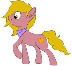 Size: 1784x1632 | Tagged: safe, artist:polynya, oc, unnamed oc, unofficial characters only, earth pony, pony, bandana, female, grin, image, looking down, mare, png, profile, simple background, smiling, solo, white background