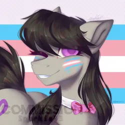 Size: 1000x1000 | Tagged: safe, artist:sparkie45, derpibooru import, octavia melody, earth pony, pony, commission, commission open, image, png, pride, pride flag, pride month, solo, transexual, transgender, transgender pride flag, ych example, ych result, your character here