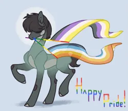 Size: 925x806 | Tagged: safe, artist:frostedsoul, derpibooru import, oc, oc:california kill, earth pony, pony, aroace pride flag, derpibooru exclusive, image, nonbinary pride flag, png, ponysona, pride, pride flag, pride month, solo