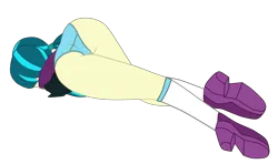 Size: 2711x1603 | Tagged: suggestive, artist:gmaplay, derpibooru import, juniper montage, equestria girls, mirror magic, spoiler:eqg specials, ass, butt, clothes, defeated, female, image, junibum montage, png, simple background, solo, transparent background, unconscious, underwear