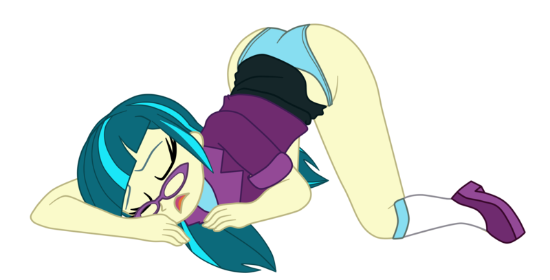 Size: 2700x1373 | Tagged: suggestive, artist:gmaplay, derpibooru import, juniper montage, equestria girls, mirror magic, spoiler:eqg specials, butt, clothes, defeated, female, image, junibum montage, png, simple background, solo, transparent background, unconscious, underwear
