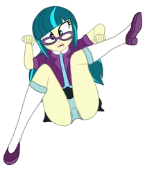 Size: 1900x2278 | Tagged: suggestive, artist:gmaplay, derpibooru import, juniper montage, equestria girls, ass, butt, clothes, falling, image, junibum montage, panties, png, sitting, solo, underwear