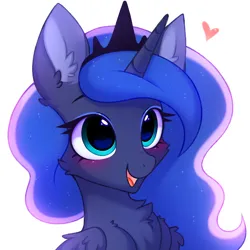 Size: 3000x3000 | Tagged: safe, artist:pesty_skillengton, derpibooru import, princess luna, oc, alicorn, pony, blushing, crown, cute, female, image, jewelry, mare, png, regalia, solo