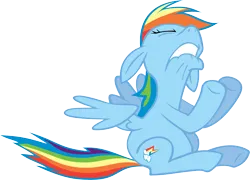 Size: 5543x4000 | Tagged: safe, artist:fabulouspony, derpibooru import, rainbow dash, pegasus, pony, sonic rainboom (episode), absurd resolution, eyes closed, faic, female, floppy ears, image, lip bite, mare, old art, partially open wings, png, simple background, sitting, solo, transparent background, vector, wings