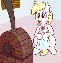 Size: 841x872 | Tagged: safe, artist:xppp1n, derpibooru import, oc, oc:aryanne, unofficial characters only, earth pony, pony, apron, clothes, female, image, mare, nazi, oven, png, solo, squat, swastika