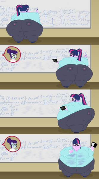 Size: 3200x5760 | Tagged: safe, artist:neongothic, derpibooru import, rosette nebula, sci-twi, twilight sparkle, human, equestria girls, bbw, belly, big belly, bingo wings, breasts, chubby cheeks, double chin, fat, fat ass, fat boobs, fat fetish, fetish, image, morbidly obese, movie reference, obese, png, sci-twilard, ssbbw, the nutty professor, thighs, thunder thighs, twilard sparkle, weight gain