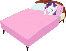 Size: 6000x4646 | Tagged: safe, artist:fabulouspony, derpibooru import, rarity, pony, unicorn, look before you sleep, absurd resolution, bed, blanket, image, on bed, pillow, png, simple background, snug, solo, transparent background, vector