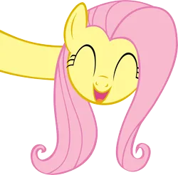 Size: 5000x4917 | Tagged: safe, artist:fabulouspony, derpibooru import, fluttershy, pegasus, pony, the ticket master, ^^, absurd resolution, eyes closed, image, long neck, necc, open mouth, open smile, png, sideways, simple background, smiling, solo, transparent background, vector