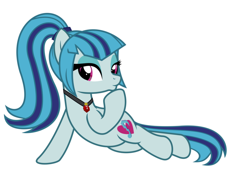 Size: 11944x8600 | Tagged: safe, artist:kuren247, derpibooru import, sonata dusk, ponified, earth pony, pony, equestria girls, equestria girls 10th anniversary, equestria girls ponified, female, flirting, gem, image, jewelry, kissy face, lidded eyes, looking at you, lying down, mare, png, ponified siren, ponytail, simple background, solo, transparent background, vector
