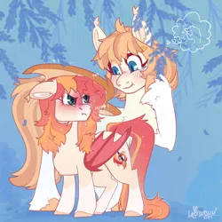 Size: 2000x2000 | Tagged: safe, artist:lionbun, derpibooru import, oc, oc:honey milk, oc:scarlet cinder, bat pony, pony, bat pony oc, bat wings, blushing, cute, female, image, kofi reward, mare, png, size comparison, small, wings