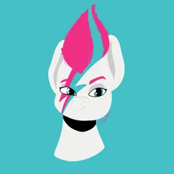 Size: 3500x3500 | Tagged: safe, artist:shooting star, derpibooru import, zipp storm, pegasus, pony, g5, bust, david bowie, face paint, image, png, portrait, simple background, solo