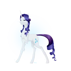 Size: 894x894 | Tagged: safe, artist:kit-sie, derpibooru import, rarity, pony, alternate hairstyle, curved horn, female, hooves, horn, image, long legs, looking forward, loose hair, mare, png, raised hoof, redesign, simple background, slim, solo, standing, starry wings, sternocleidomastoid, tail, tall, thin, transparent background, turned head, wings