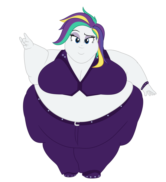 Size: 1920x2100 | Tagged: suggestive, artist:neongothic, derpibooru import, rarity, equestria girls, alternate hairstyle, bbw, belly, big belly, bingo wings, breasts, chubby cheeks, cleavage, double chin, dyed hair, fat, fat boobs, fat fetish, fetish, image, morbidly obese, obese, png, punk, raripunk, raritubby, simple background, solo, ssbbw, thighs, thunder thighs, transparent background, weight gain, wide hips