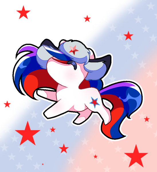 Size: 720x788 | Tagged: safe, artist:diniarvegafinahar, derpibooru import, oc, oc:marussia, ponified, unofficial characters only, earth pony, pony, chibi, female, hat, image, mare, nation ponies, png, russia, solo, stars, ushanka