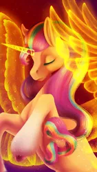 Size: 1080x1920 | Tagged: safe, artist:oneiria-fylakas, derpibooru import, sunny starscout, alicorn, pony, g5, my little pony: a new generation, artificial horn, artificial wings, augmented, horn, image, jpeg, magic, magic horn, magic wings, race swap, solo, sunnycorn, wings