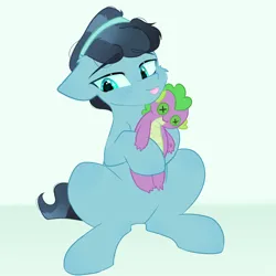 Size: 2000x2000 | Tagged: safe, artist:thieftea, derpibooru import, crystal hoof, spike, thorax, pony, :p, disguise, disguised changeling, image, plushie, png, solo, tongue out, two toned mane