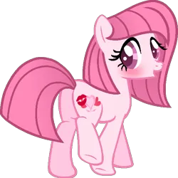 Size: 580x580 | Tagged: safe, artist:ponybasesrus, artist:tanahgrogot, derpibooru import, oc, oc:annisa trihapsari, unofficial characters only, earth pony, pony, annibutt, base used, blushing, butt, cute, daaaaaaaaaaaw, earth pony oc, female, image, kiss my ass, looking at you, looking back, looking back at you, mare, ocbetes, plot, png, simple background, solo, transparent background