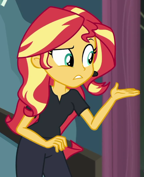 Size: 556x681 | Tagged: safe, derpibooru import, screencap, sunset shimmer, all the world's off stage, equestria girls, equestria girls series, cropped, image, png, solo