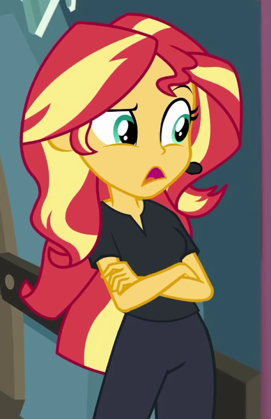 Size: 467x720 | Tagged: safe, derpibooru import, screencap, sunset shimmer, all the world's off stage, equestria girls, equestria girls series, cropped, image, png, solo