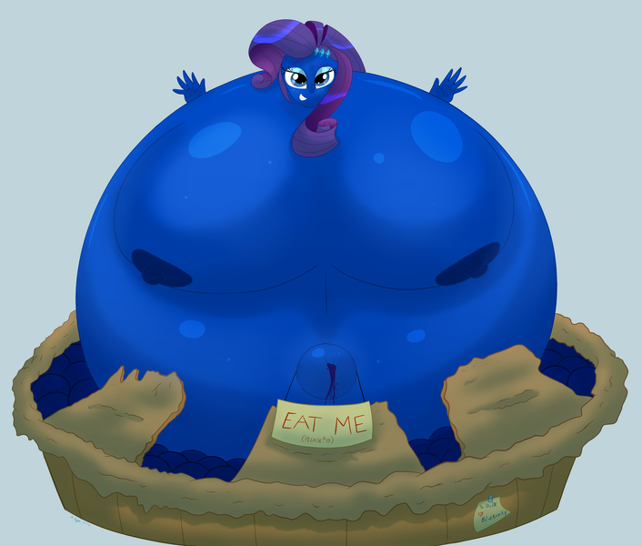 Size: 6000x5100 | Tagged: dead source, questionable, artist:necrofeline, derpibooru import, rarity, human, equestria girls, belly button, big breasts, big nipples, bluebarity, blueberry, blueberry inflation, breasts, busty rarity, female, food, image, inflation, juicy, leaking, looking at you, nipples, nudity, png, sexy, solo, solo female, spherical inflation