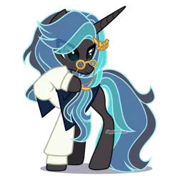 Size: 1400x1470 | Tagged: safe, artist:skyfallfrost, derpibooru import, oc, oc:candlelight wish, unofficial characters only, pony, unicorn, clothes, female, glasses, image, mare, png, simple background, solo, transparent background
