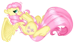 Size: 1457x801 | Tagged: safe, artist:4agonism, derpibooru import, fluttershy, pegasus, pony, cheek fluff, chest fluff, female, floppy ears, image, leg fluff, long tail, looking sideways, mare, png, raised hoof, side view, simple background, solo, spread wings, tail, transparent background, unshorn fetlocks, wings