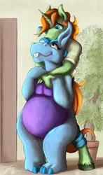 Size: 884x1500 | Tagged: safe, artist:jamescorck, derpibooru import, oc, anthro, crossover, hoppopotamus, hug, image, png, the wuzzles