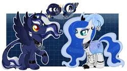 Size: 4112x2313 | Tagged: safe, artist:dixieadopts, derpibooru import, oc, oc:crescent monsoon, oc:starlight aurora, unofficial characters only, hybrid, female, image, interspecies offspring, male, offspring, parent:discord, parent:princess luna, parents:lunacord, png, siblings