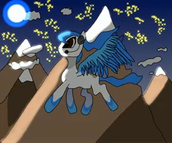 Size: 3000x2500 | Tagged: safe, artist:blacksun nuller, derpibooru import, oc, oc:snedrir, oc:white shot, pegasus, pony, flying, image, jpeg, night, scenery, solo