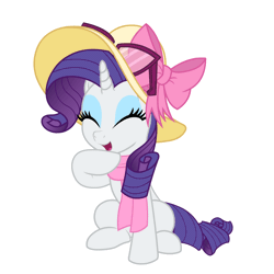 Size: 1500x1500 | Tagged: safe, artist:spookitty, derpibooru import, rarity, pegasus, animated, clothes, fancy, gif, hat, image, laughing, scarf, simple background, sunglasses, sunglasses on head, white background