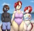 Size: 5000x4465 | Tagged: safe, artist:an-tonio, derpibooru import, oc, oc:golden brooch, oc:silver draw, oc:twisty, anthro, unicorn, baby, beach, big sister, bikini, breasts, busty golden brooch, butt, clothes, father and child, female, goldentwist, half-siblings, holding hands, huge butt, illegitimate, image, large butt, legs together, mother and child, mother and daughter, parent:oc:golden brooch, parent:oc:twisty, pink swimsuit, png, swimsuit