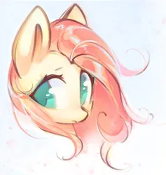 Size: 2066x2175 | Tagged: safe, artist:mirroredsea, derpibooru import, fluttershy, pony, bust, cute, female, frown, high res, image, jpeg, mare, no pupils, portrait, shyabetes, simple background, solo, white background, wind, windswept mane