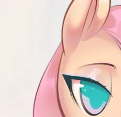 Size: 3989x3863 | Tagged: safe, artist:mirroredsea, derpibooru import, fluttershy, pegasus, pony, close-up, colored pupils, eye, eyeshadow, female, high res, image, jpeg, lidded eyes, makeup, mare, simple background, solo, white background