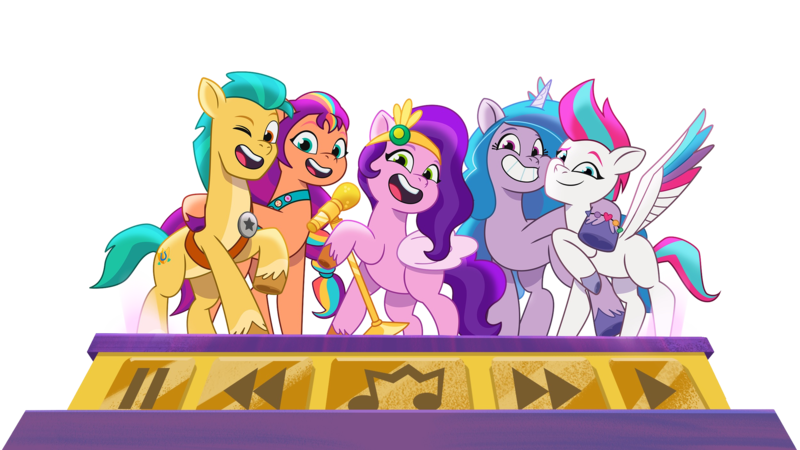 Size: 2500x1406 | Tagged: safe, derpibooru import, official, hitch trailblazer, izzy moonbow, pipp petals, sunny starscout, zipp storm, earth pony, pegasus, pony, unicorn, g5, my little pony: tell your tale, 2024 franchise overview, female, image, male, mane five (g5), mane stripe sunny, mare, png, simple background, stallion, transparent background