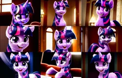 Size: 2400x1536 | Tagged: safe, derpibooru import, machine learning generated, screencap, stable diffusion, twilight sparkle, pony, unicorn, 3d, ai content, cgi, cheek fluff, clothes, collage, cum, detailed, detailed hair, ear fluff, eyes open, facial, fur, horn, horns, image, looking at you, png, quality, realistic, realistic anatomy, solo