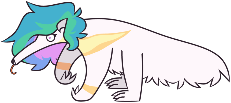 Size: 4448x1980 | Tagged: safe, artist:threetwotwo32232, derpibooru import, princess celestia, anteater, female, image, png, simple background, solo, species swap, transparent background