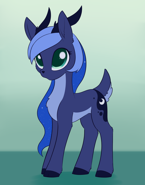 Size: 1620x2070 | Tagged: safe, artist:dusthiel, derpibooru import, princess luna, deer, atg 2023, cute, deerified, deerluna, doe, female, image, lunabetes, newbie artist training grounds, png, solo, species swap