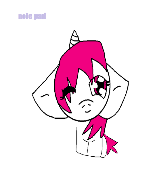 Size: 1024x1107 | Tagged: safe, artist:leola-kittycorn, derpibooru import, oc, unicorn, 1000 hours in ms paint, 2013, image, ms paint, old art, png, simple background, solo, white background