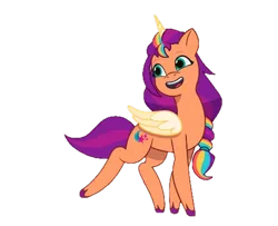 Size: 469x381 | Tagged: safe, derpibooru import, official, sunny starscout, alicorn, earth pony, pony, g5, my little pony: tell your tale, 2024 franchise overview, alicornified, female, image, mane stripe sunny, mare, png, race swap, simple background, solo, transparent background