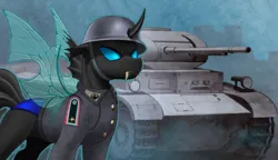 Size: 1800x1040 | Tagged: safe, artist:kleowolfy, derpibooru import, changeling, equestria at war mod, clothes, image, military uniform, panzer ii, png, uniform