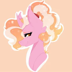 Size: 2000x2000 | Tagged: safe, artist:namiiarts, derpibooru import, luster dawn, pony, unicorn, bust, image, jpeg, side view, simple background, smiling, solo