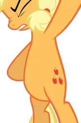 Size: 4933x7408 | Tagged: safe, artist:tardifice, derpibooru import, edit, vector edit, applejack, earth pony, pony, buckball season, belly, eyes closed, image, pictures of bellies, png, simple background, solo, transparent background, vector