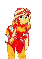 Size: 780x1083 | Tagged: safe, artist:robertsonskywa1, derpibooru import, sunset shimmer, robot, equestria girls, equestria girls series, clothes, cosplay, costume, equestria girls 10th anniversary, female, hand on hip, image, photo, png, rodimus, solo, solo female, transformers