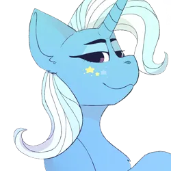 Size: 1024x1024 | Tagged: artist needed, safe, edit, editor:edits of hate, editor:unofficial edits thread, trixie, pony, unicorn, bust, female, image, looking at you, mare, png, simple background, solo, transparent background