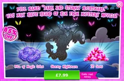 Size: 1961x1296 | Tagged: safe, derpibooru import, idw, official, unnamed character, advertisement, costs real money, english, gameloft, gem, idw showified, image, jpeg, magic coins, mobile game, my little pony: magic princess, nightmare creature, nightmare forces, numbers, sale, solo, solo focus, text, unnamed nightmare forces